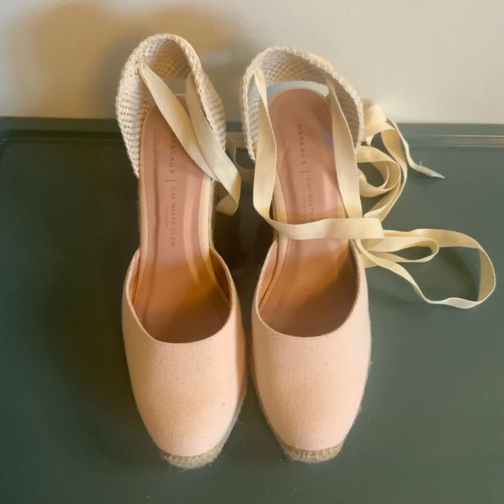 Margaux Cream Espadrille Wedge Sandals with Tan Jute